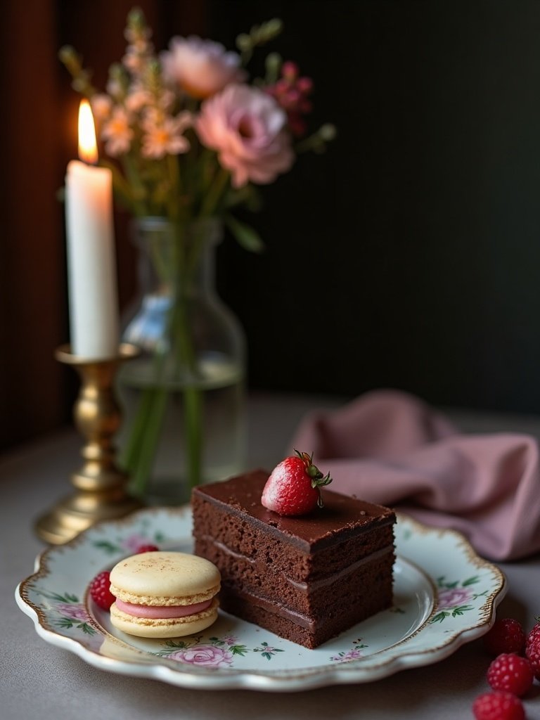 Dessert by candlelight