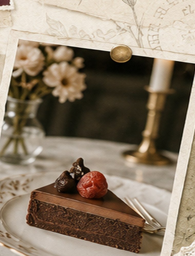 Chocolate dessert by candlelight